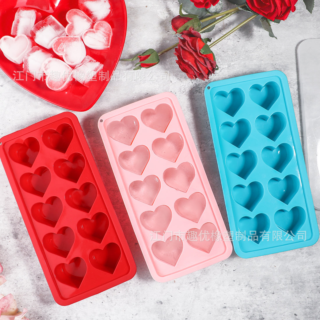 10-Cavity Heart Candle Mold – BPA-Free Silicone for Mini Wax Sample Making
