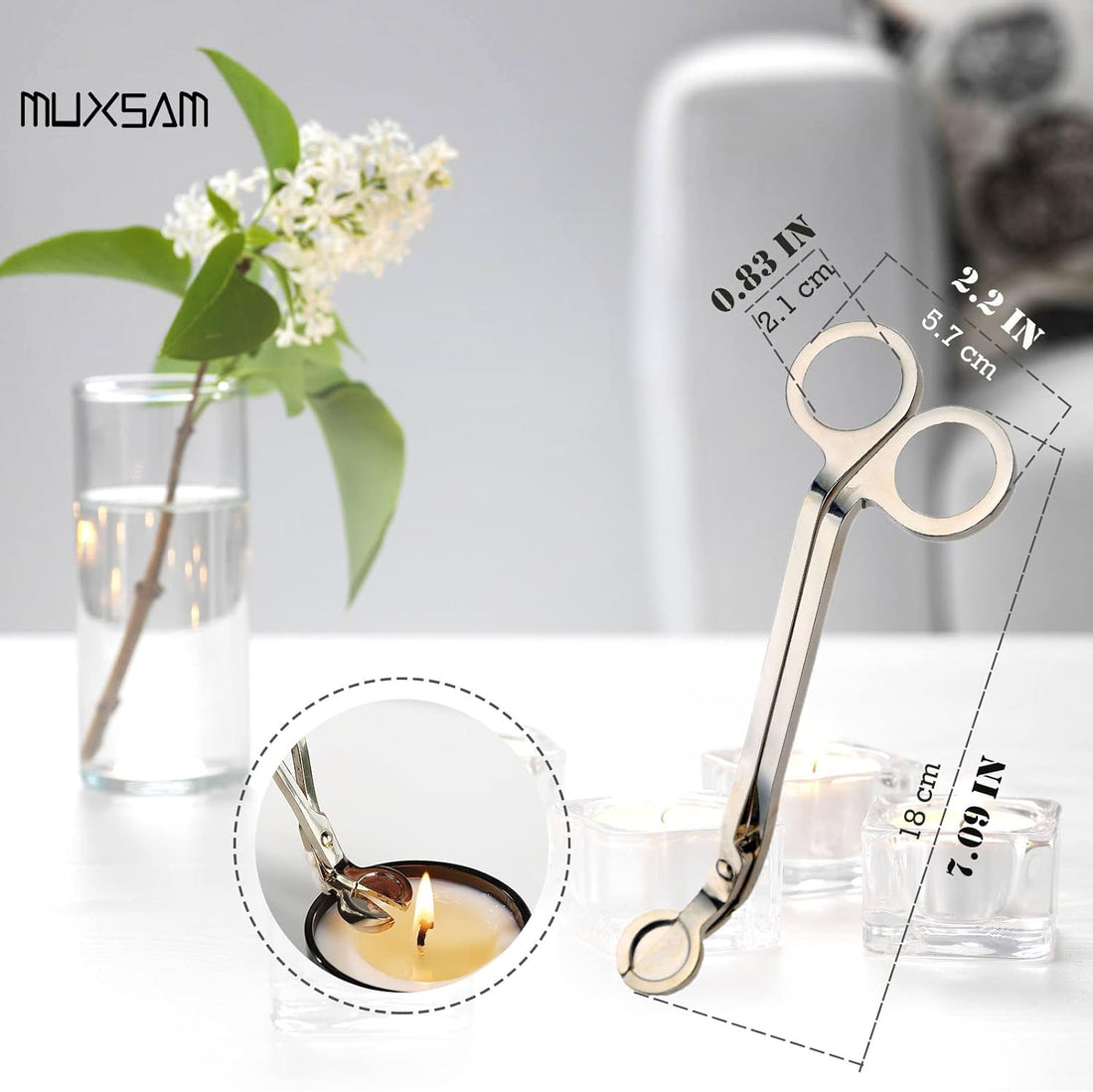 7-Inch Candle Wick Trimmer – Heat-Resistant Stainless Steel for Clean Burning