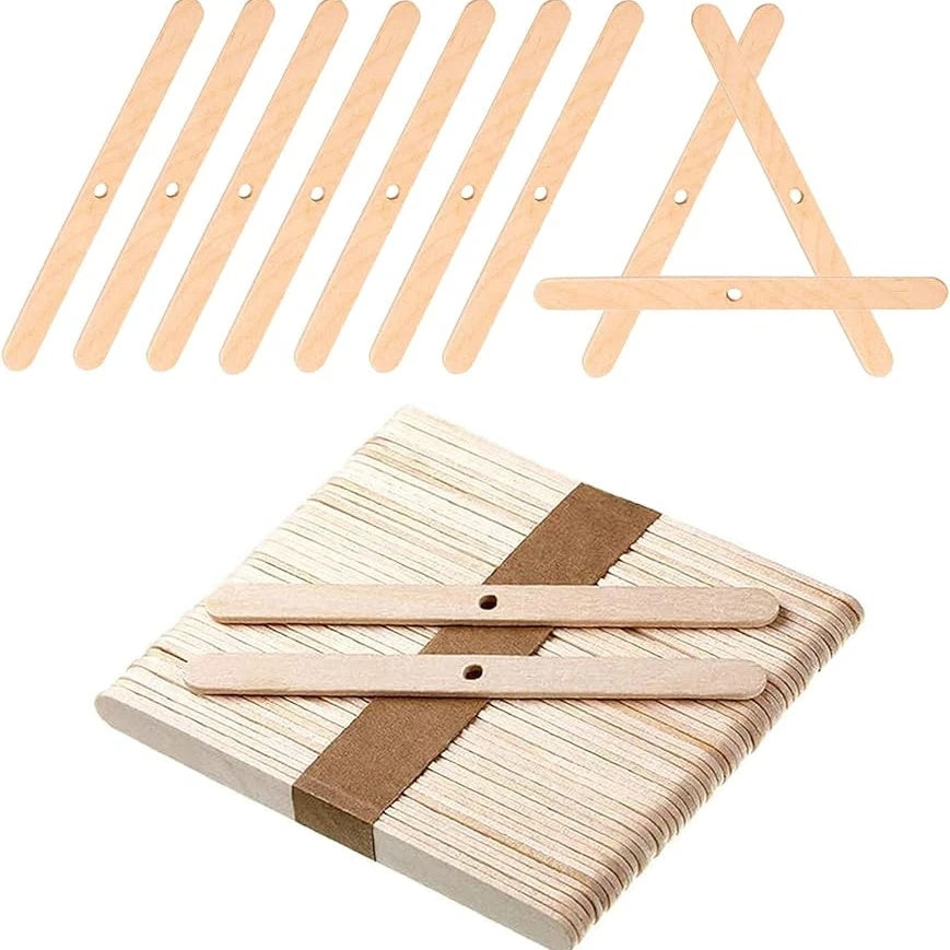 10 PCS Eco-Friendly Wooden Wick Holder Stick – Pre-Drilled for Centering Candle Wicks