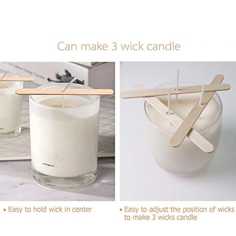 10 PCS Eco-Friendly Wooden Wick Holder Stick – Pre-Drilled for Centering Candle Wicks