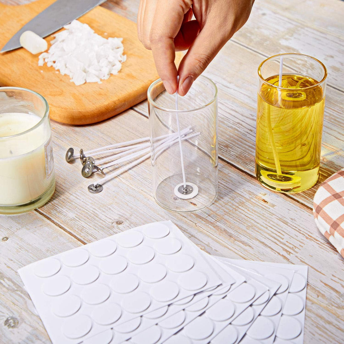 10 PCS Heat-Resistant Wick Stickers – Non-Toxic Adhesive for Securing Candle Wicks