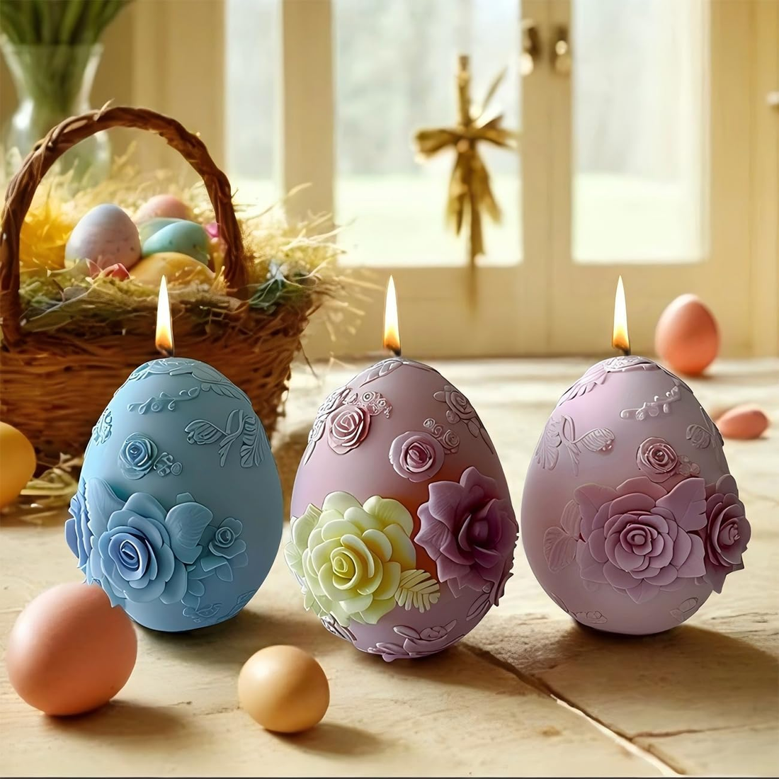 Easter Theme Silicone Candle Mold - Soft, Non-Stick for Family DIY Crafts