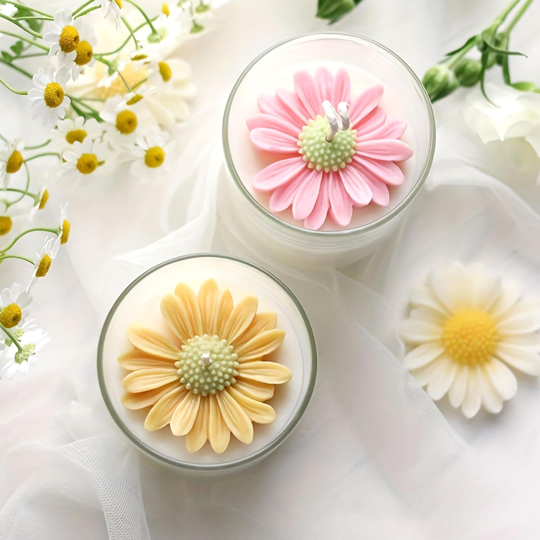 Mini Flower Candle Mold – Realistic Silicone for Gradient DIY Scented Gifts