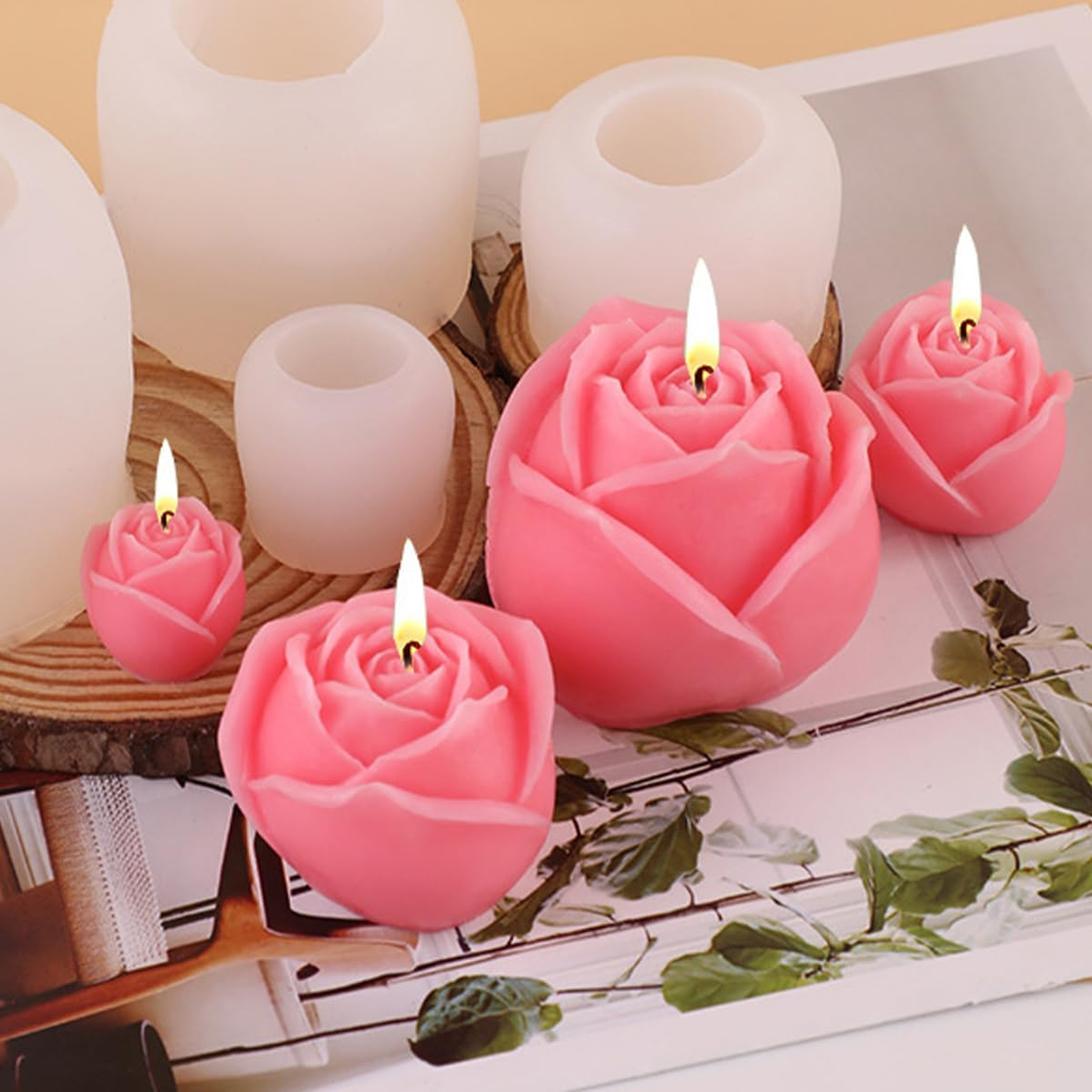 Rose Candle Silicone Mold – Flexible &amp; Easy Release for Romantic DIY Gifts
